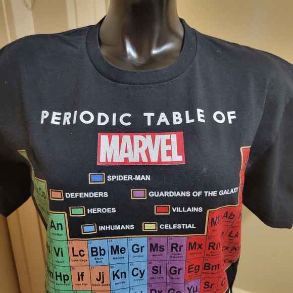 Marvel Periodic Table Of Characters Black Short sleeve T-Shirt - Picture 2 of 5